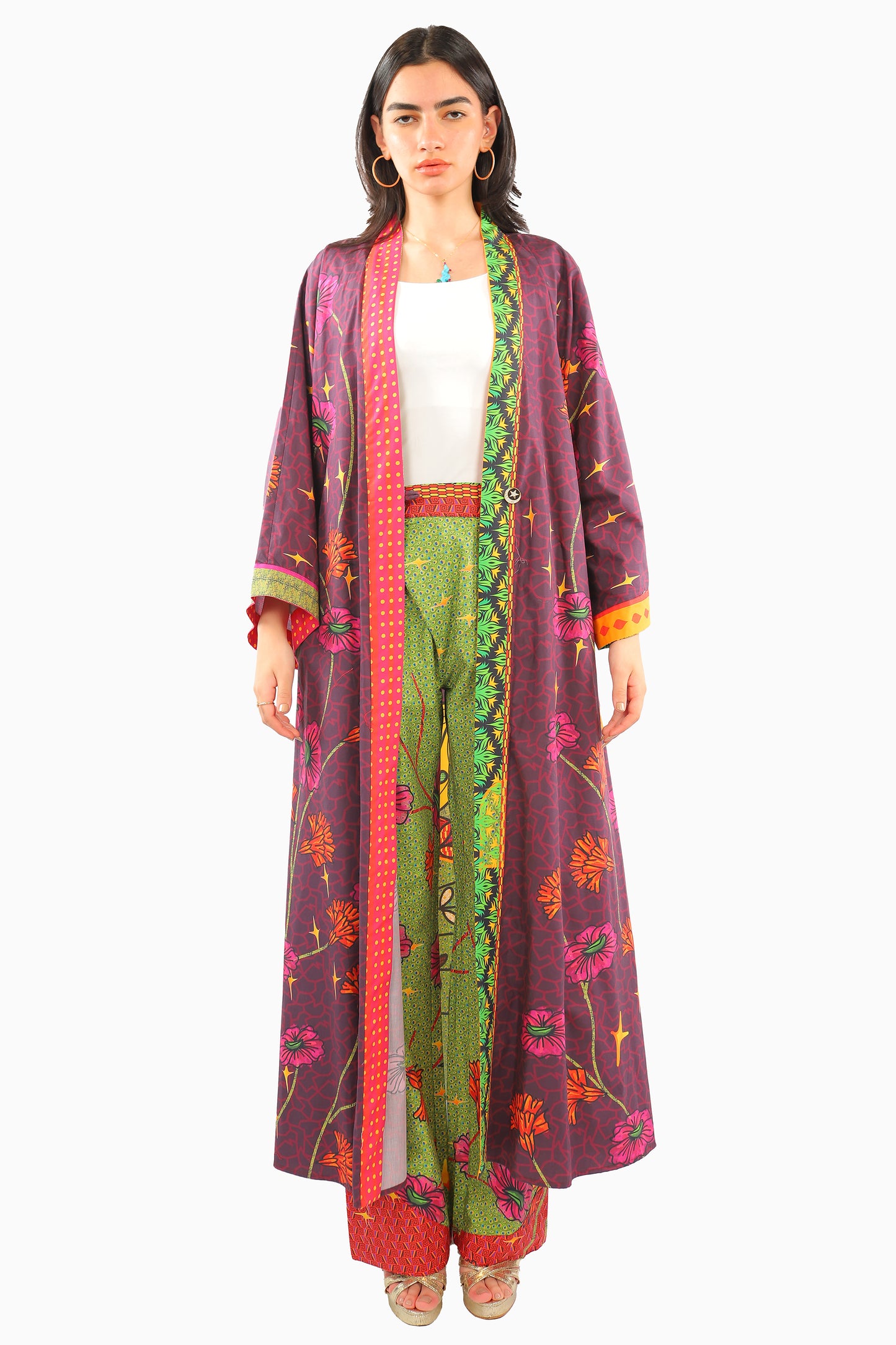 Peacock sunset kimono