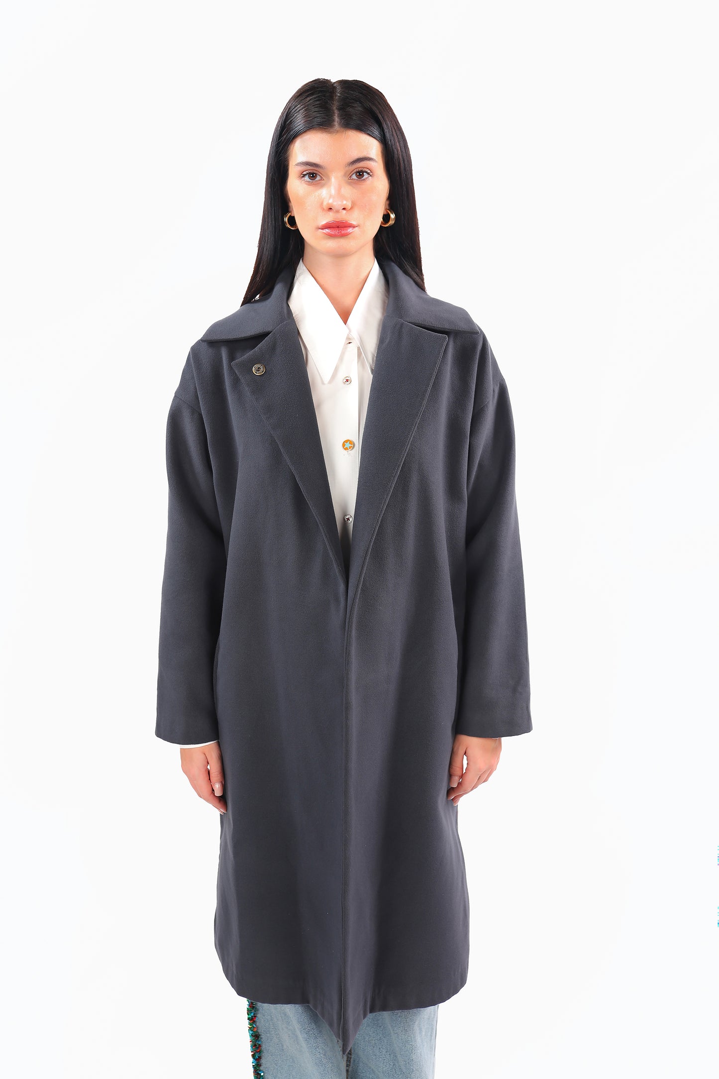 Cropped Grey Khayameya Bird Coat