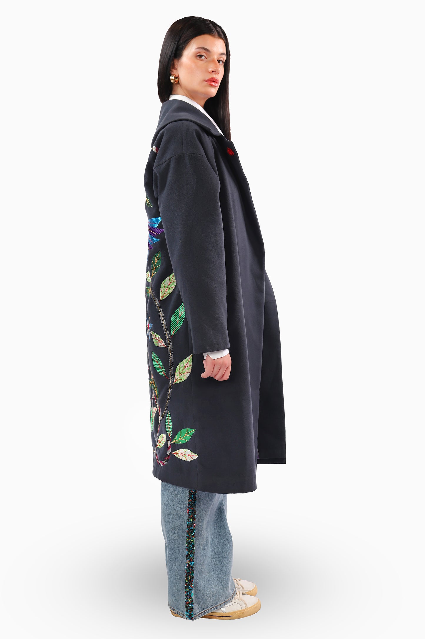 Cropped Grey Khayameya Bird Coat