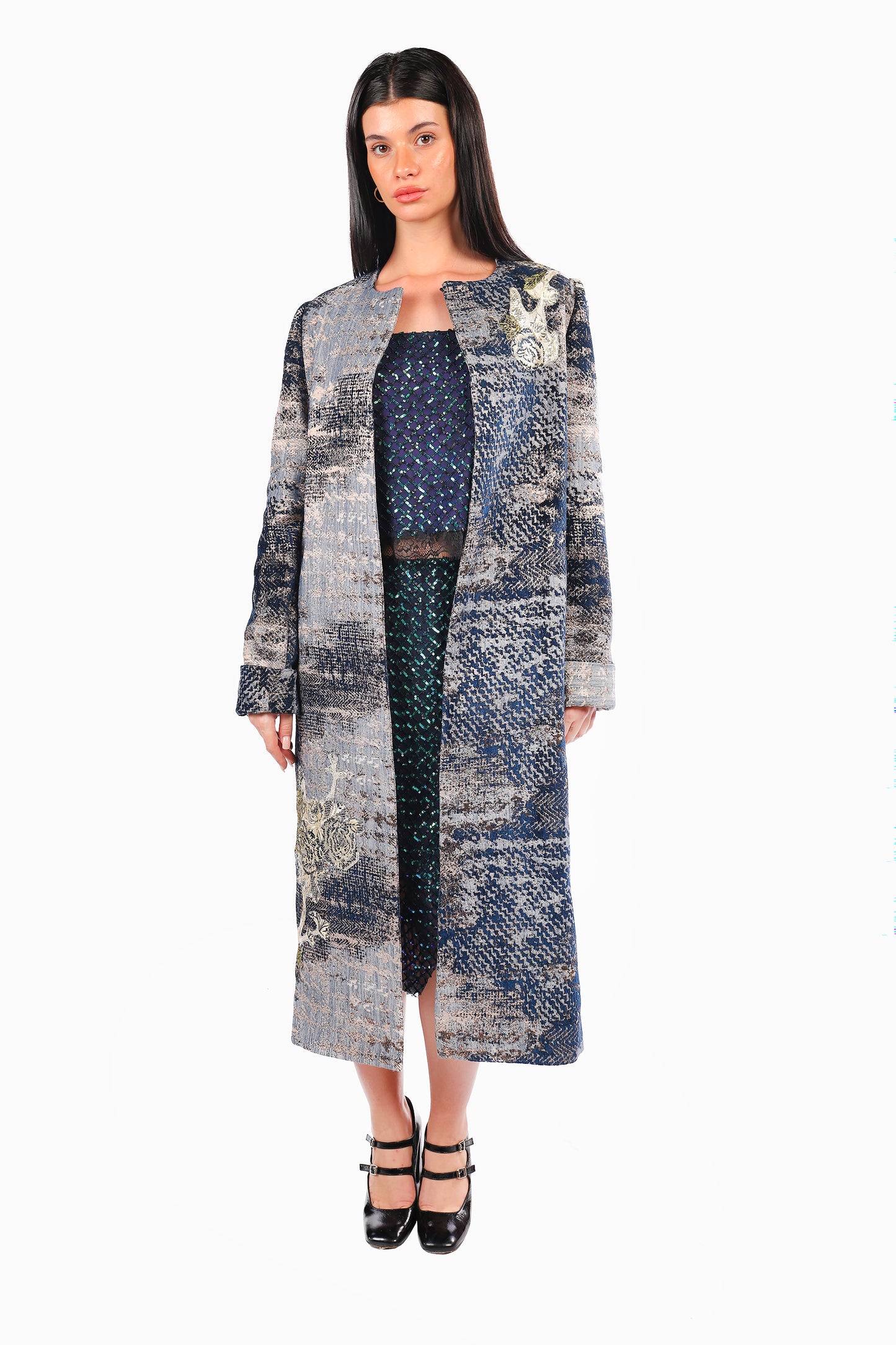 Dark Grey Floral Motif Co