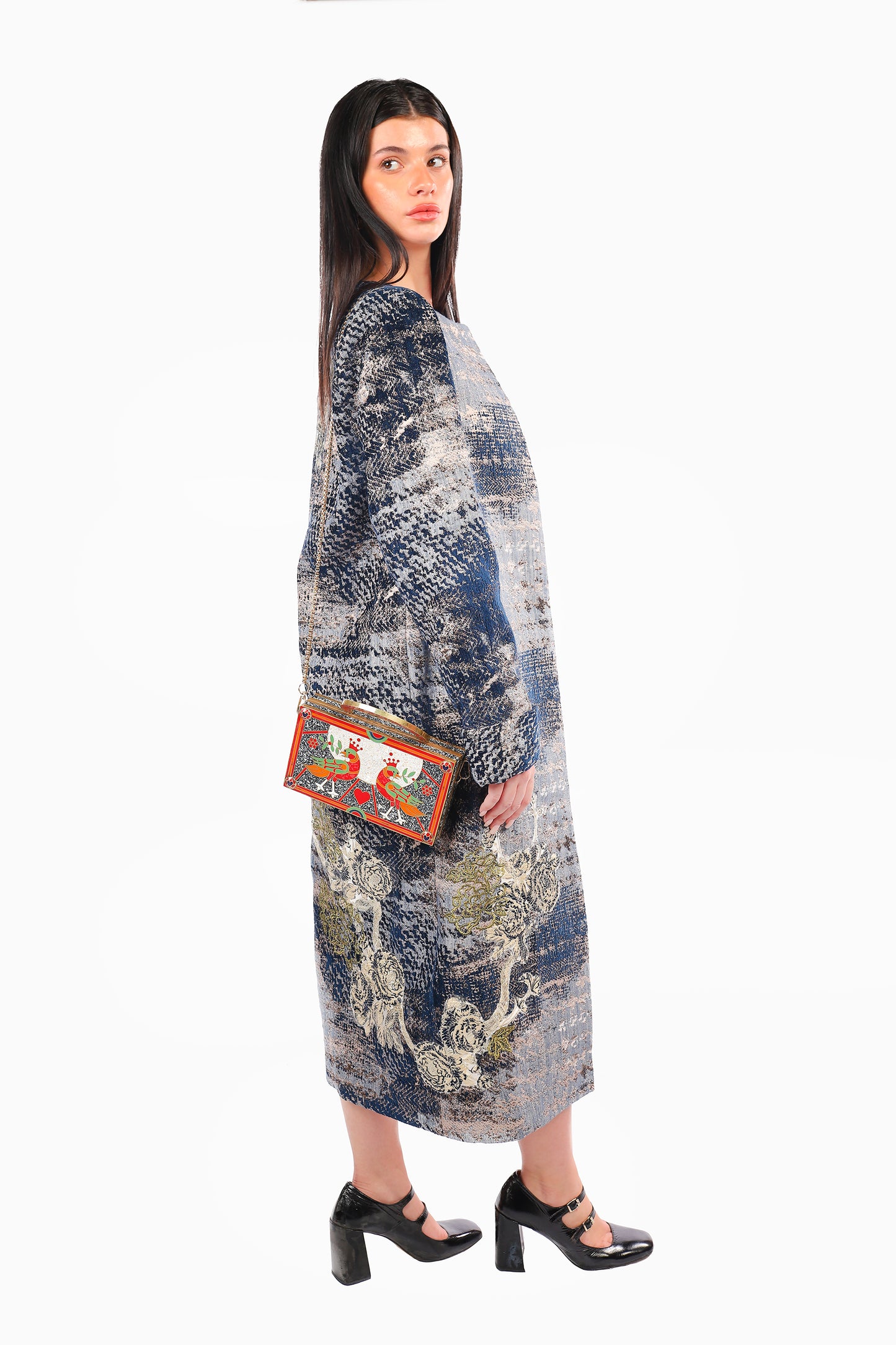 Dark Grey Floral Motif Co