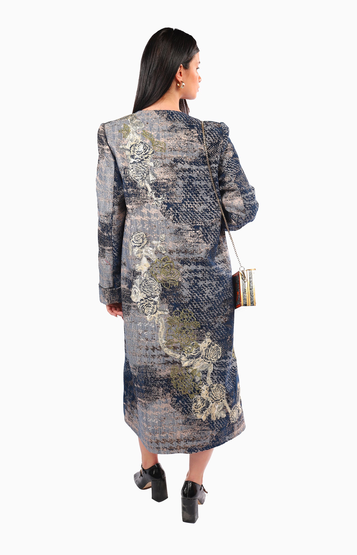 Dark Grey Floral Motif Co