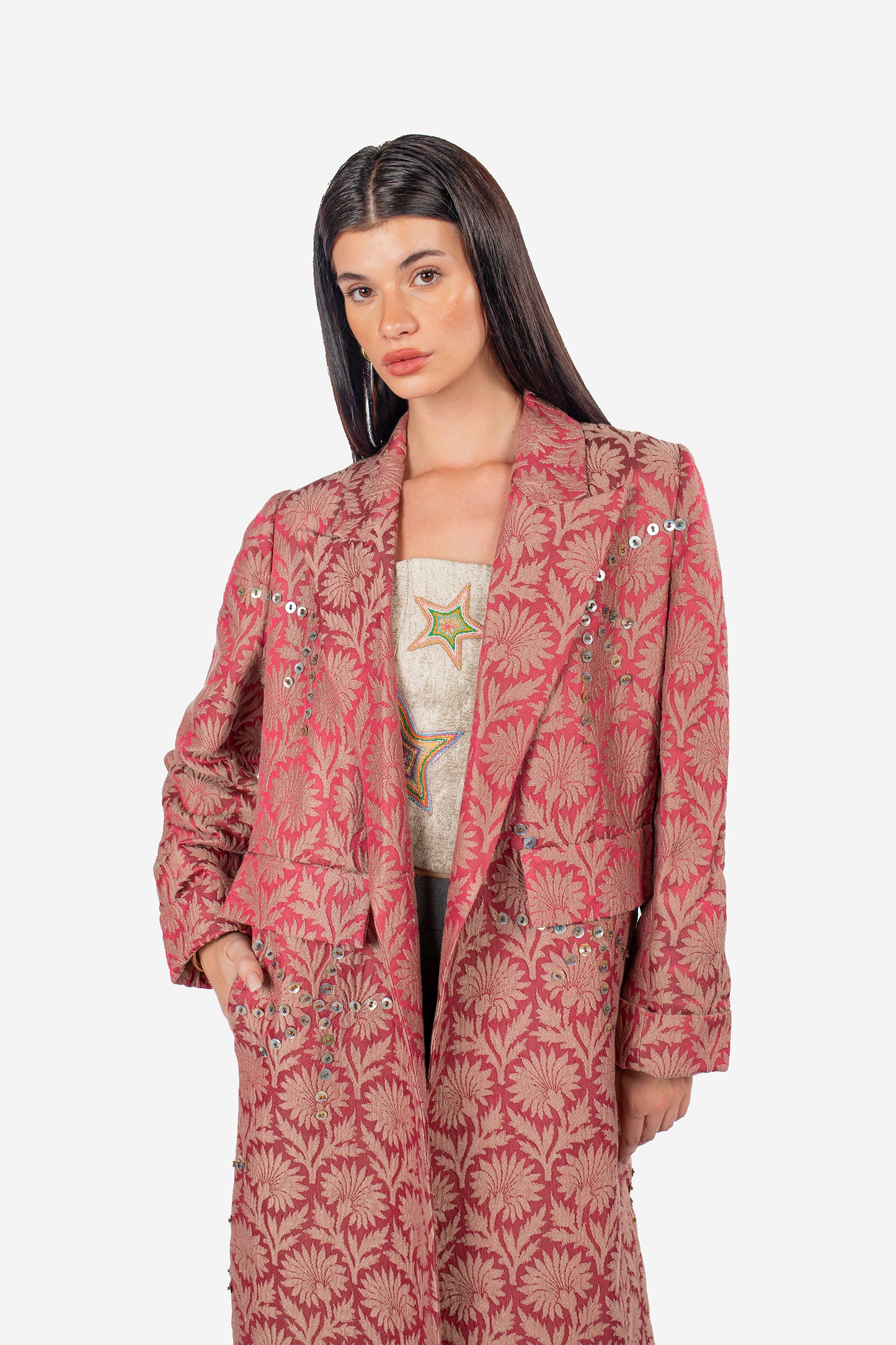 Rose Applique Coat