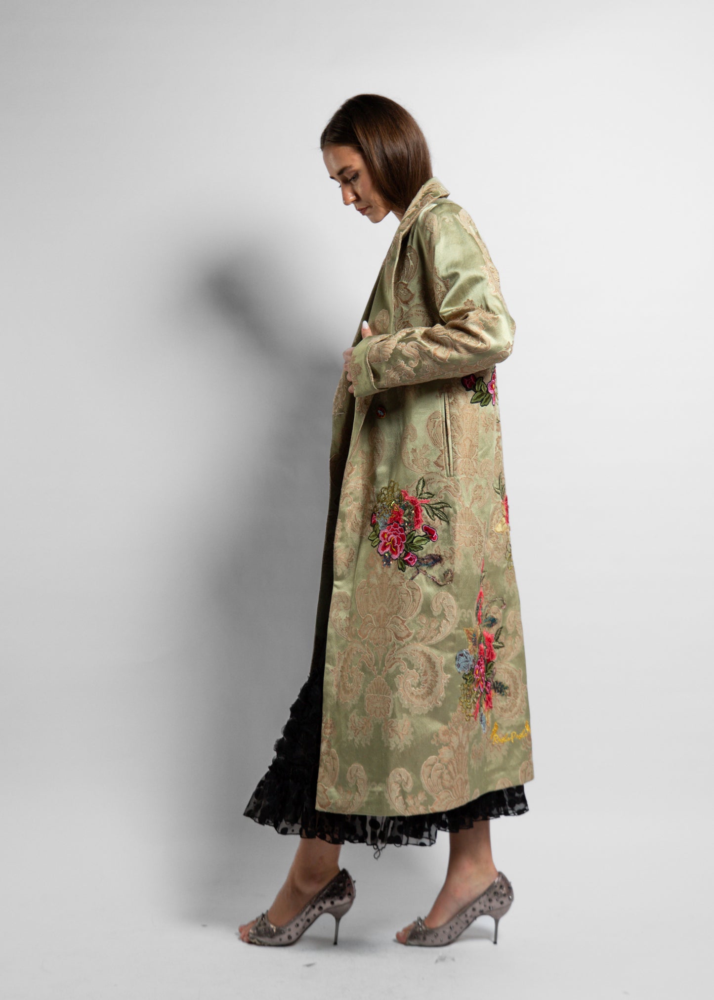 Damask Floral Long Jacket