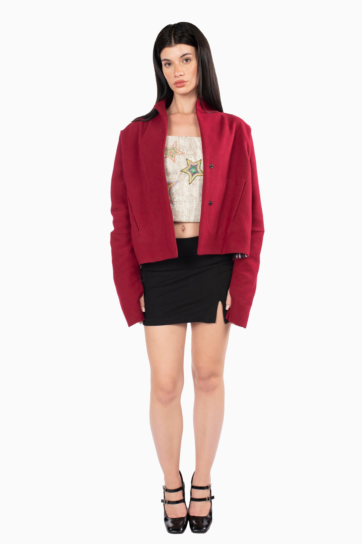 Box Jacket Crimson Red