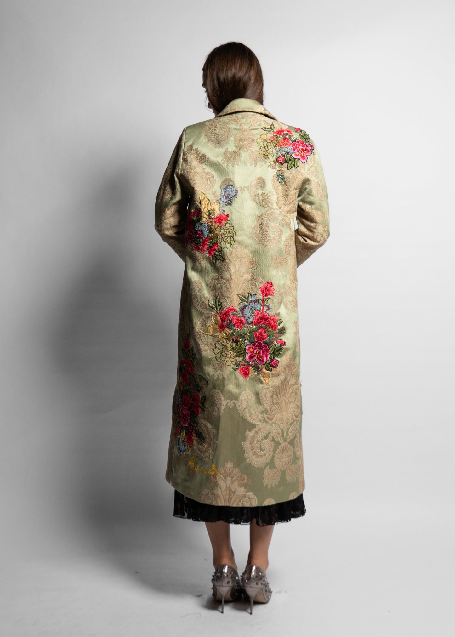 Damask Floral Long Jacket