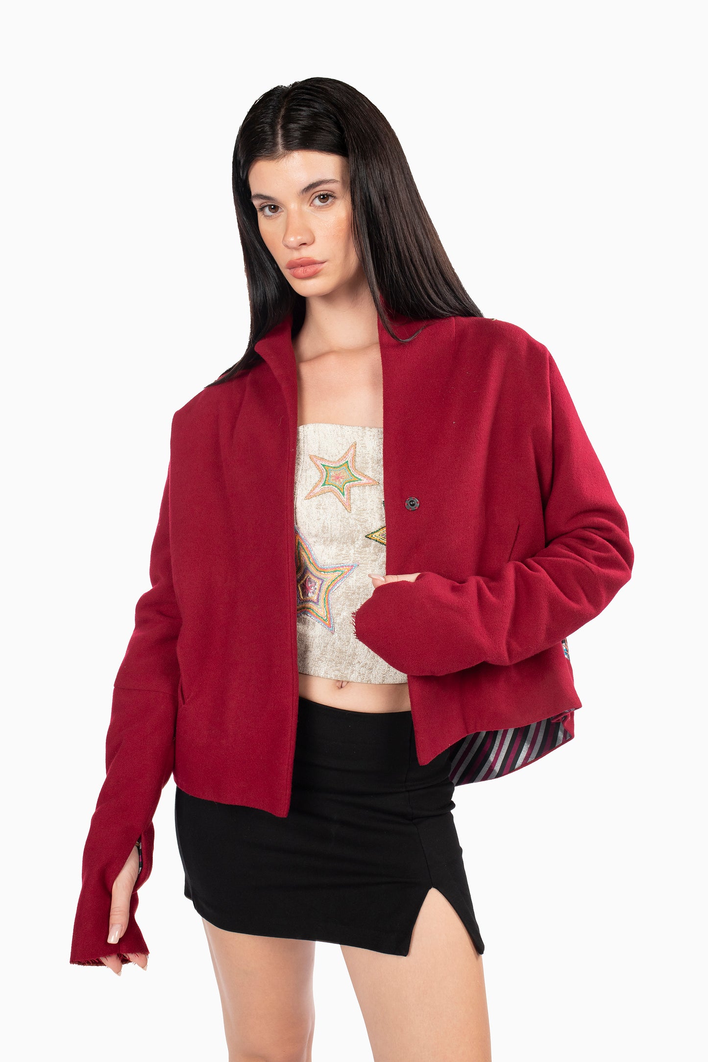 Box Jacket Crimson Red