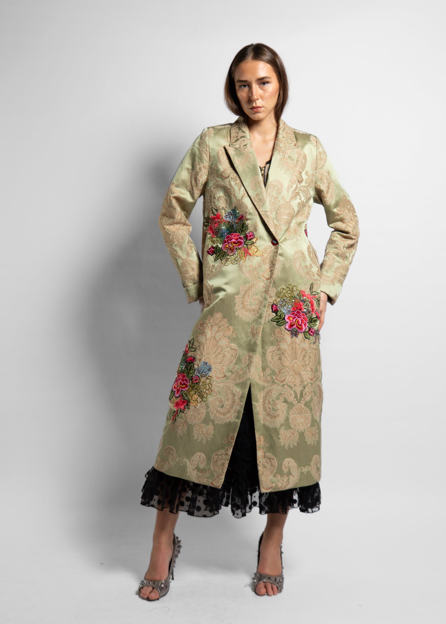 Damask Floral Long Jacket