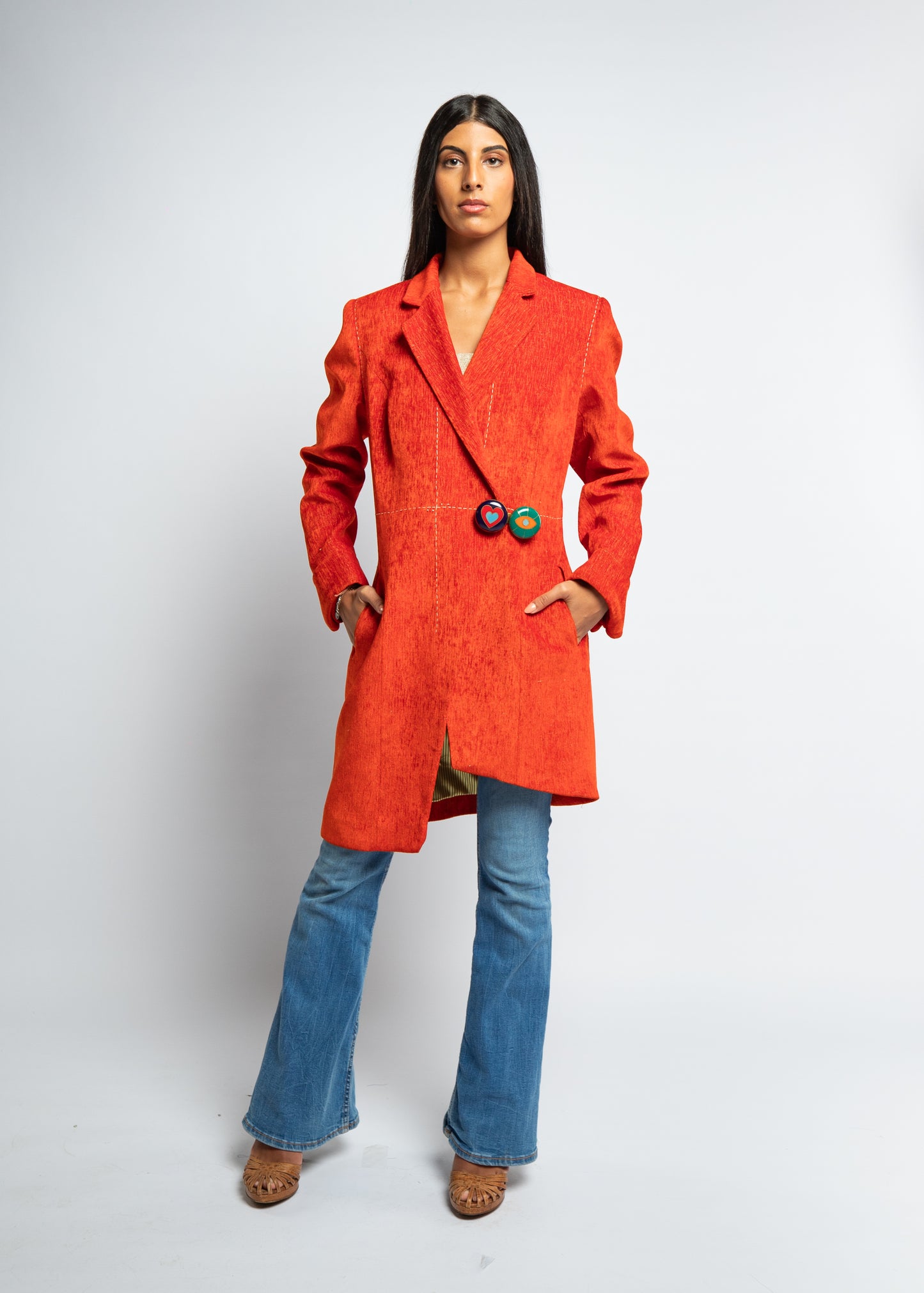Orange Asymmetric Coat