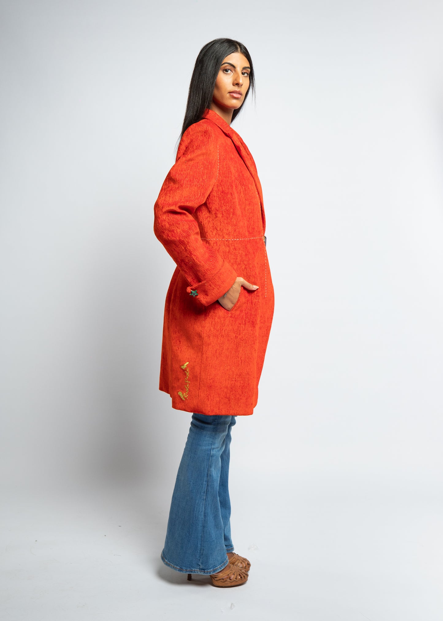 Orange Asymmetric Coat
