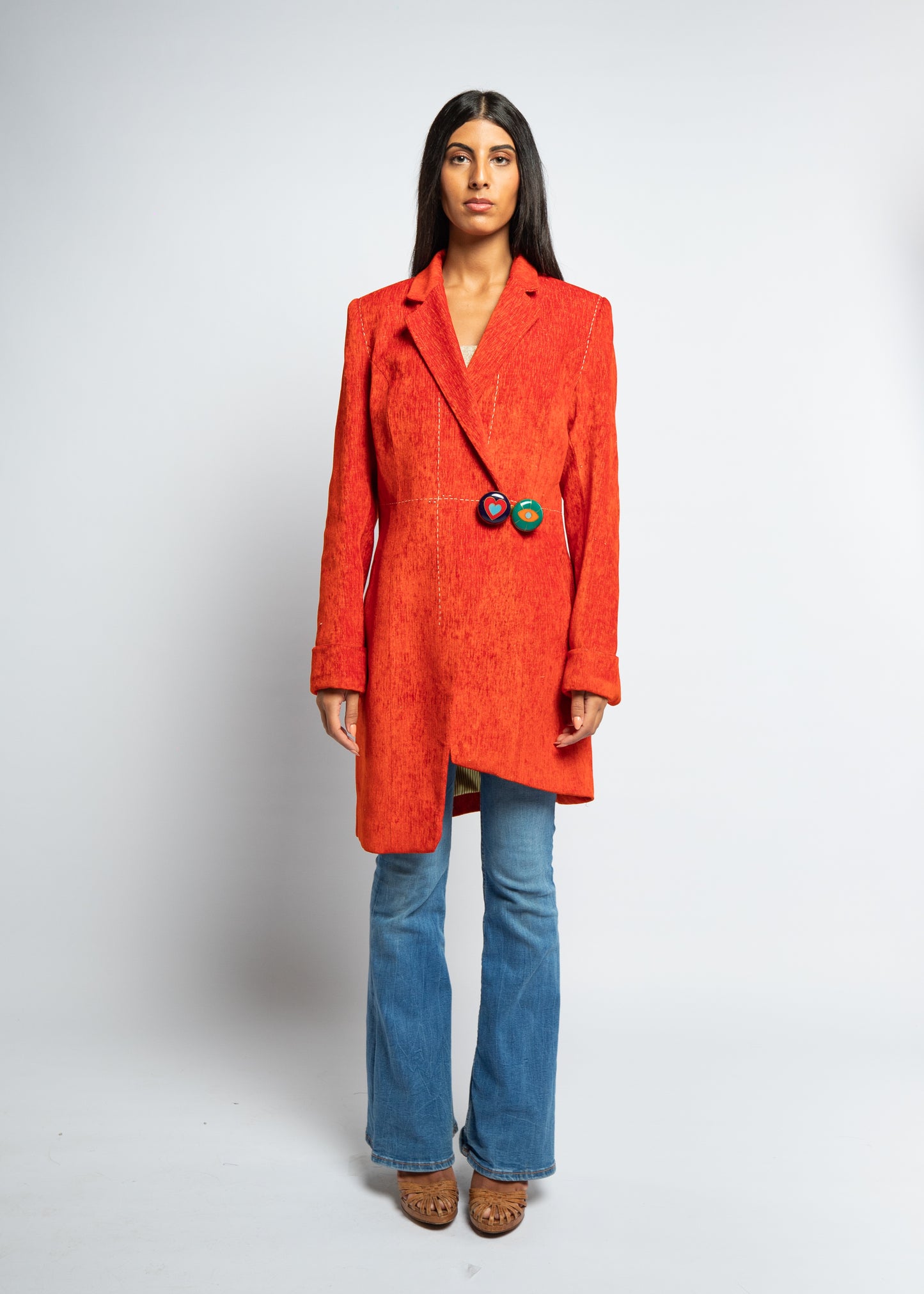 Orange Asymmetric Coat