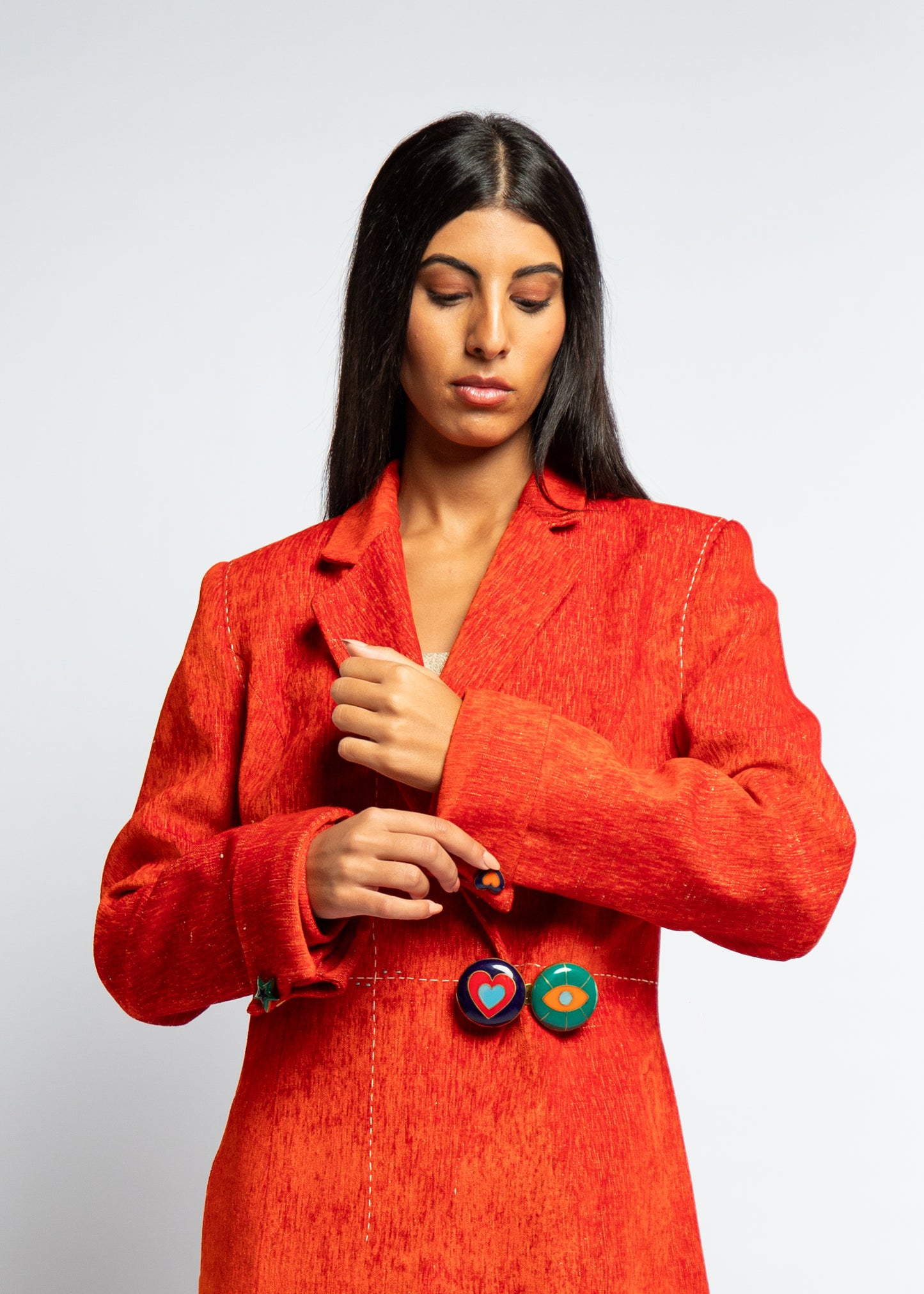 Orange Asymmetric Coat