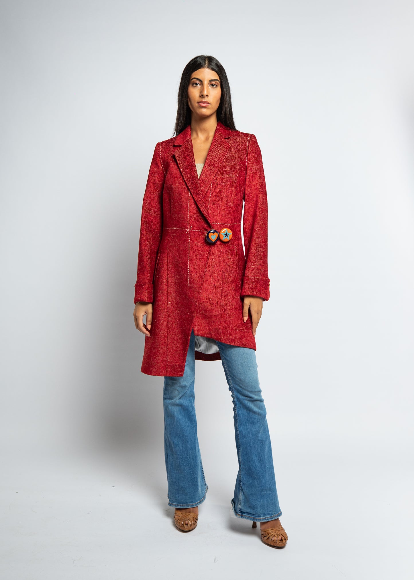 Burgundy Asymmetric Coat