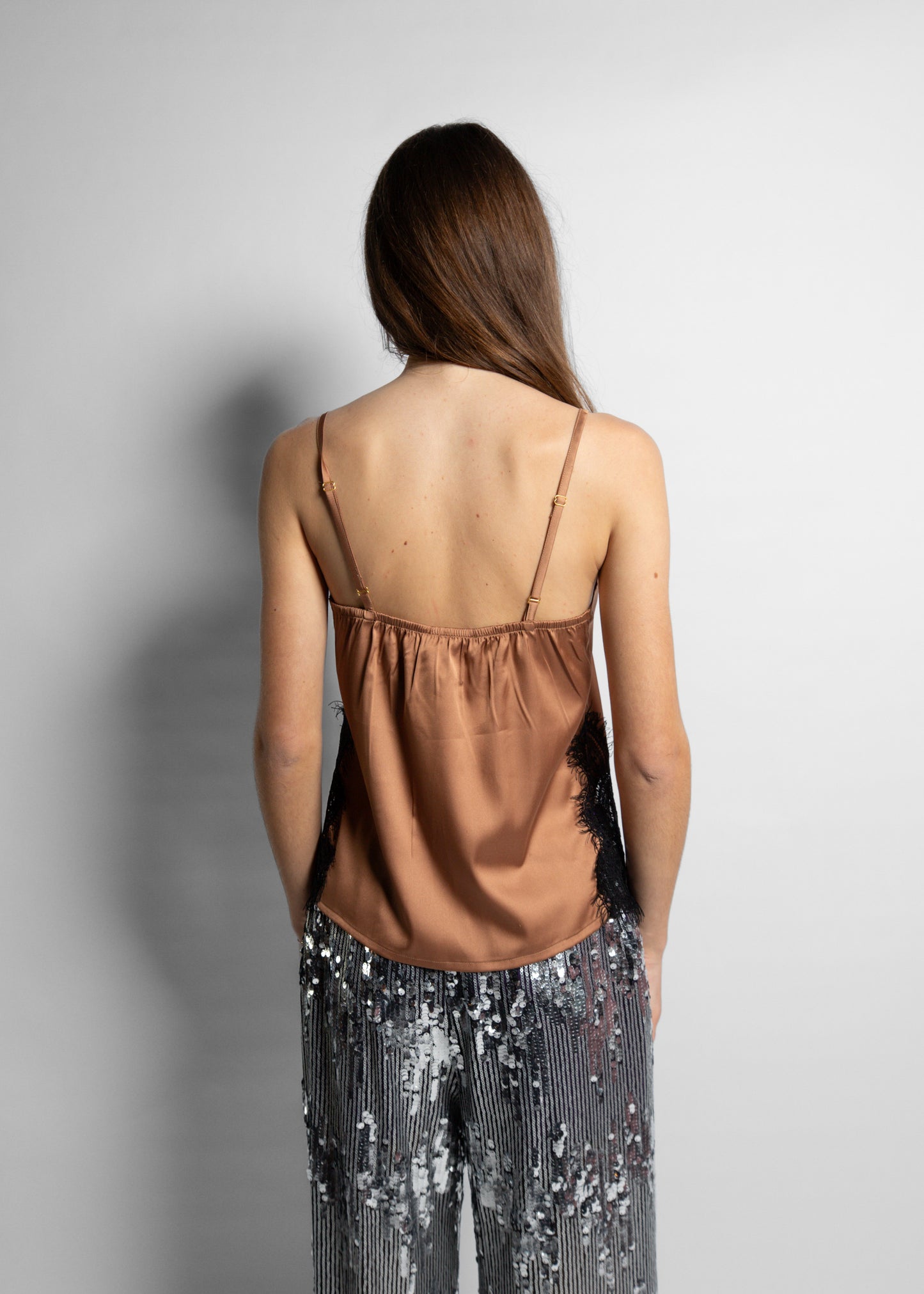 Brown Silk Top