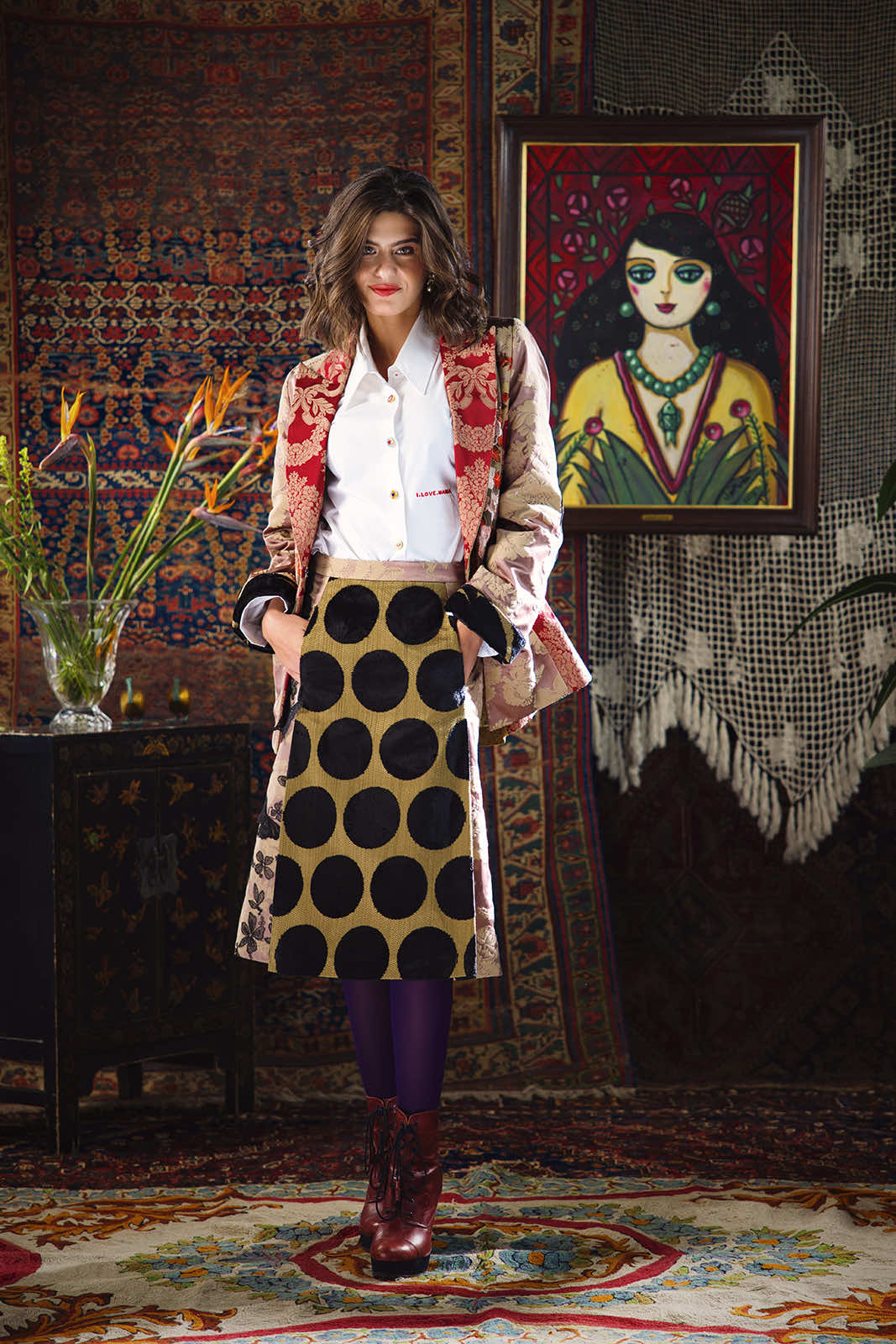 Kharshouf Long Skirt (Polka Dots)