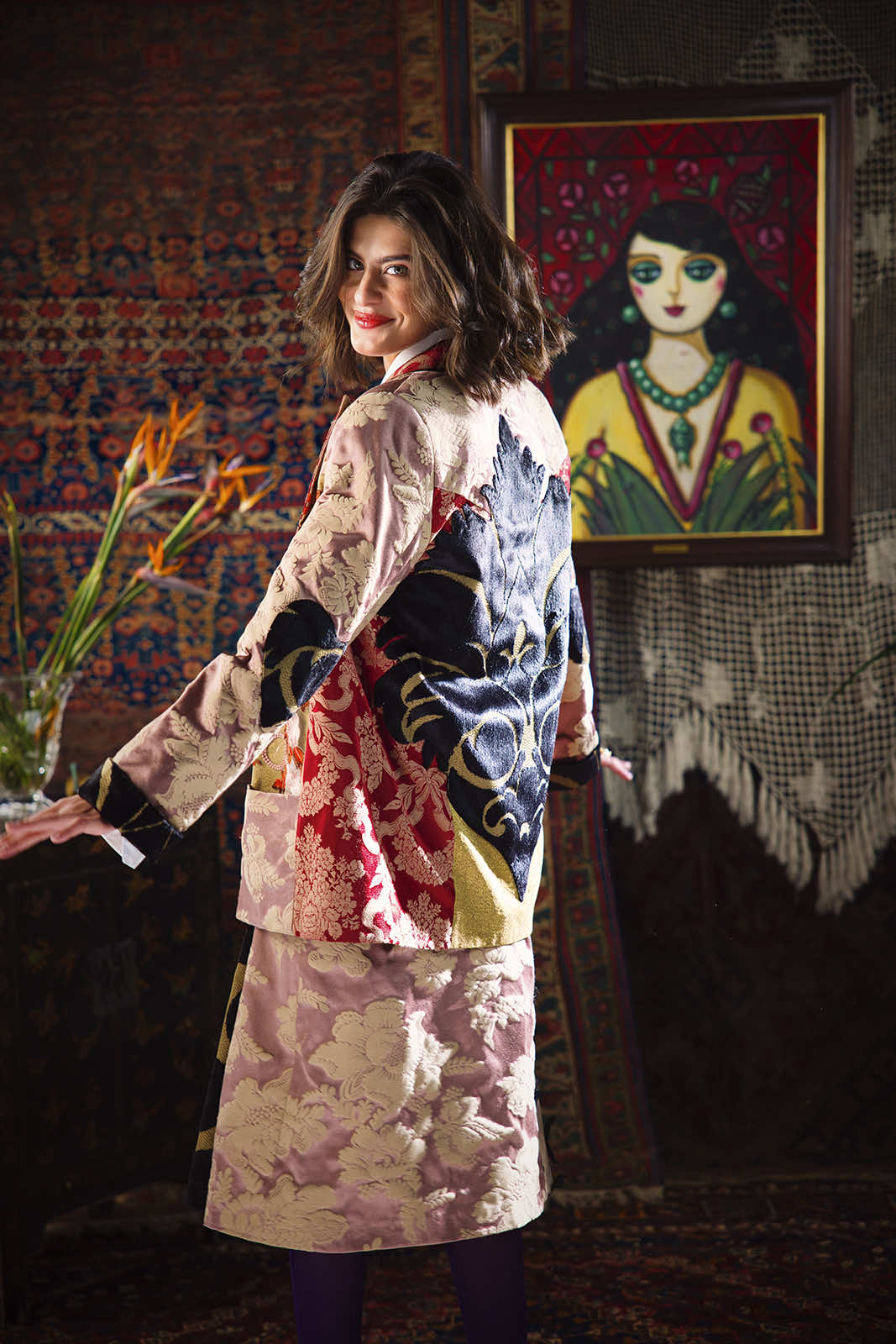 Kharshouf Blazer (Black Damask)