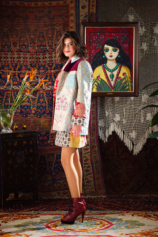 Kharshouf Oversized Blazer (Burgundy Heart)
