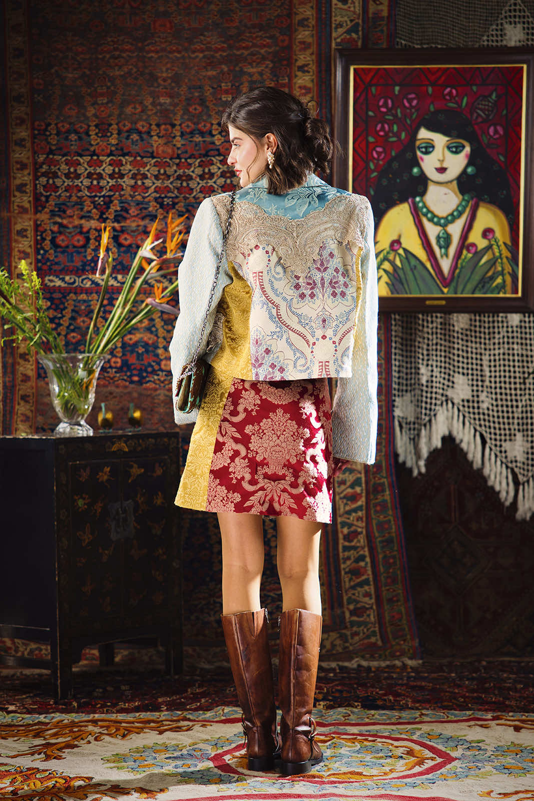 Kharshouf Short Skirt (Red-Blue)