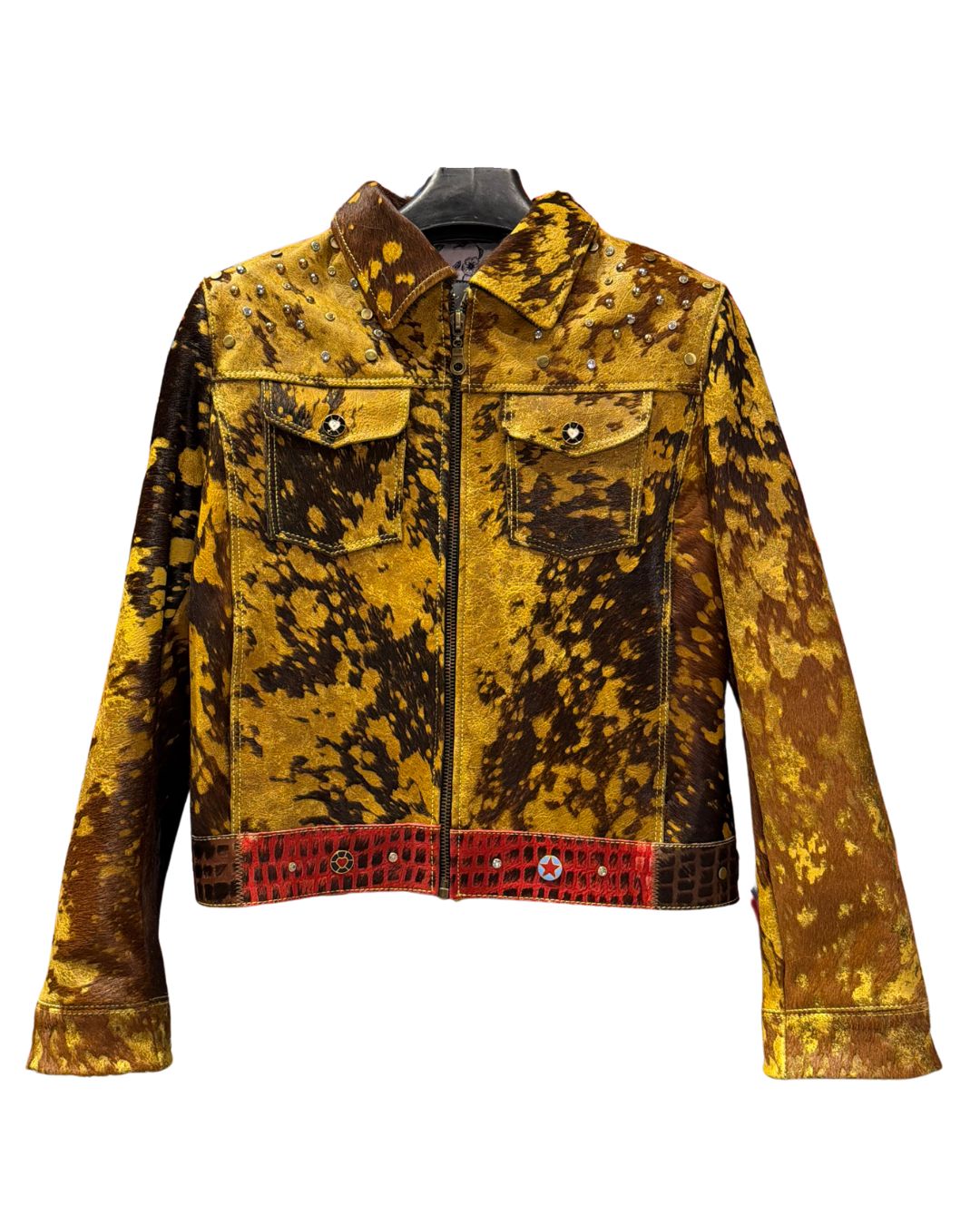 Yellow Leather Jacket Fringes