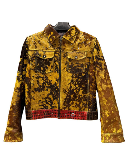 Yellow Leather Jacket Fringes