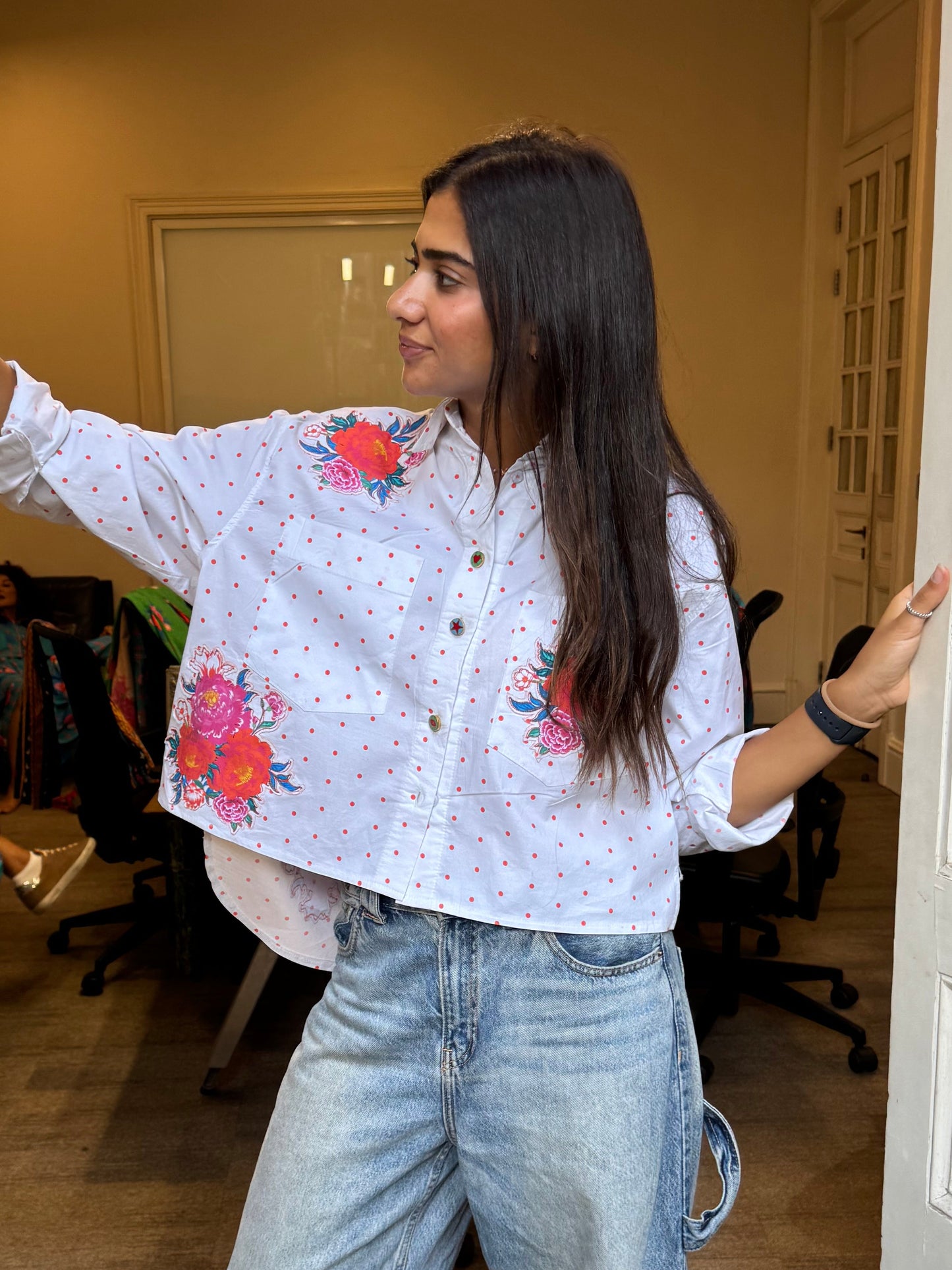 Embroidered Polkadot City Shirt