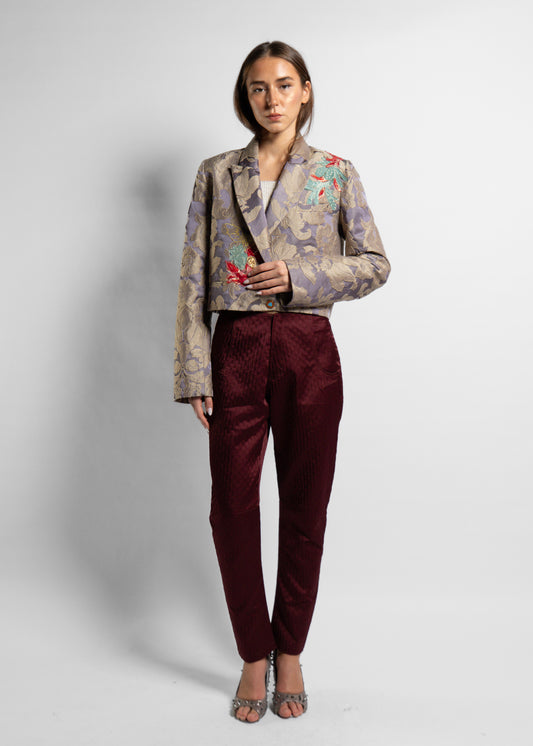 Purple Cropped Blazer
