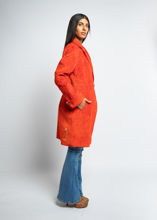 Orange Asymmetric Coat