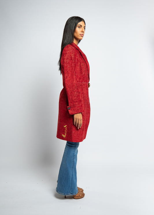 Burgundy Asymmetric Coat