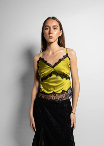 Yellow Silk Top