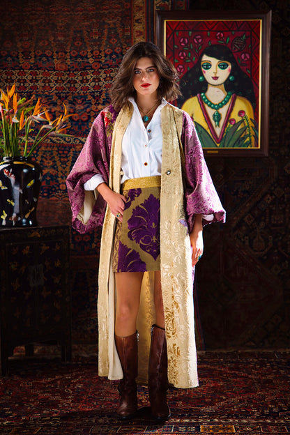 Kharshouf Short Skirt (Purple-Gold)