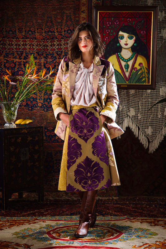 Kharshouf Long Skirt (Pink-Blue)