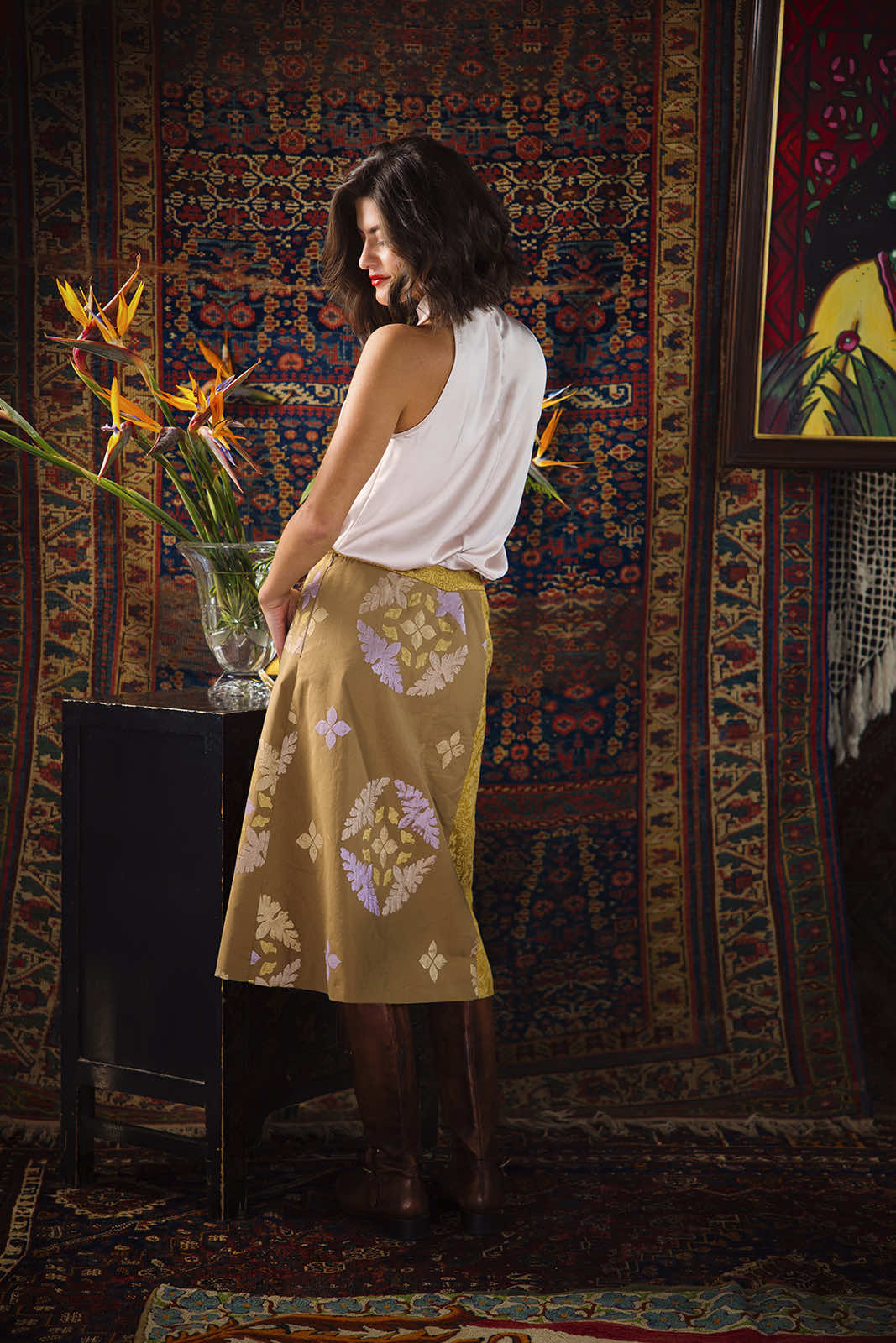Kharshouf Long Skirt (Pink-Blue)