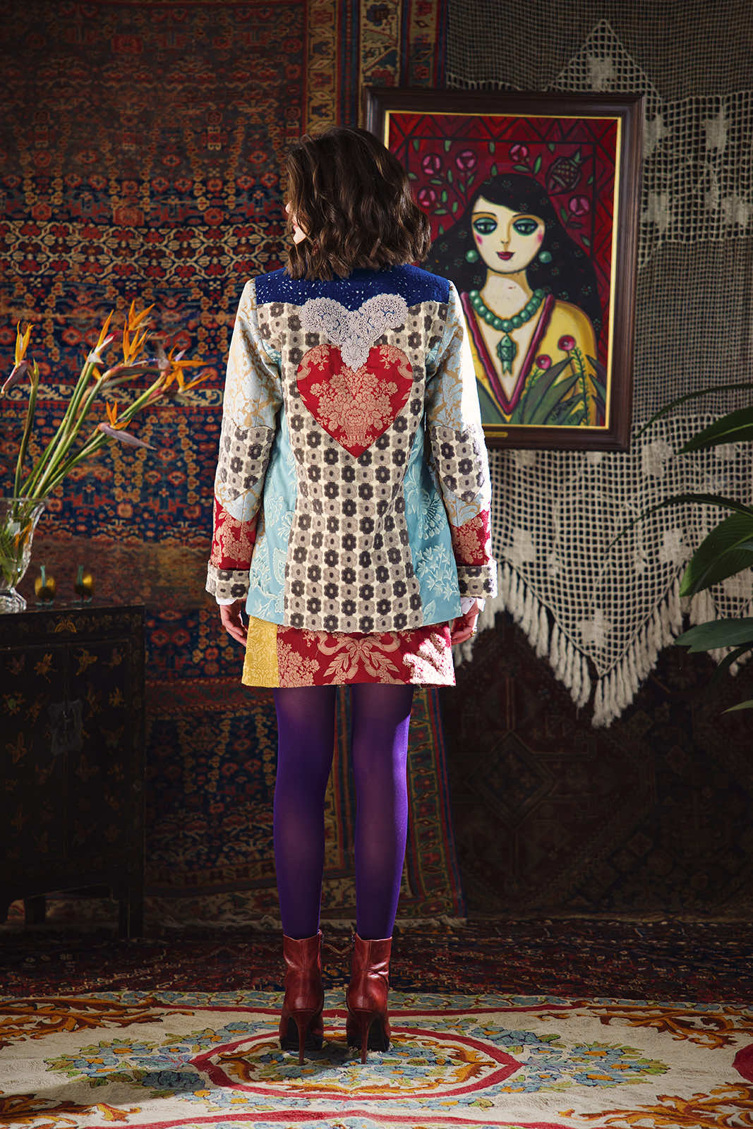 Kharshouf Short Skirt (Red-Blue)