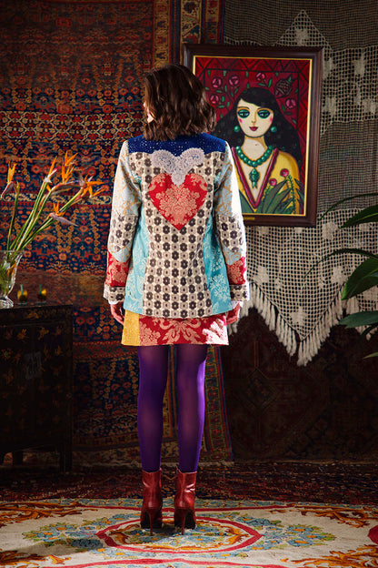 Kharshouf Short Skirt (Red-Blue)