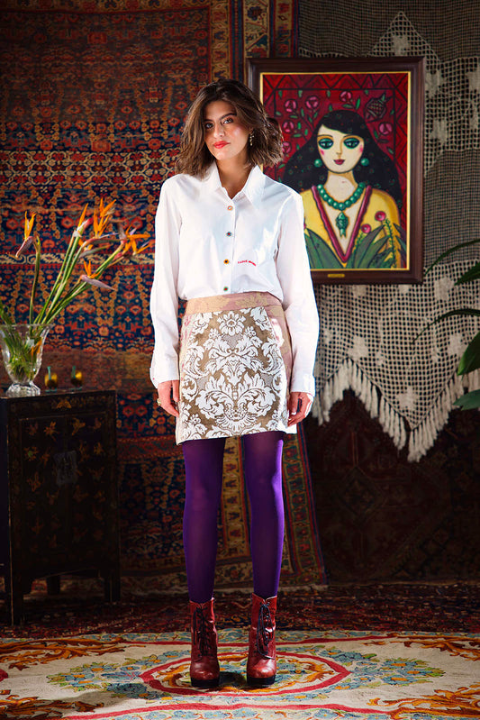 Kharshouf short Skirt (Pink Pasley)