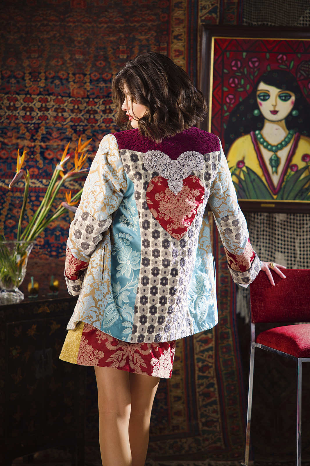 Kharshouf Oversized Blazer (Burgundy Heart)