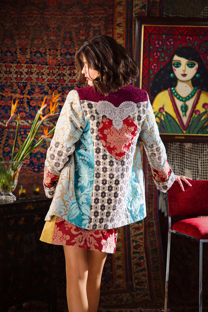 Kharshouf Oversized Blazer (Burgundy Heart)