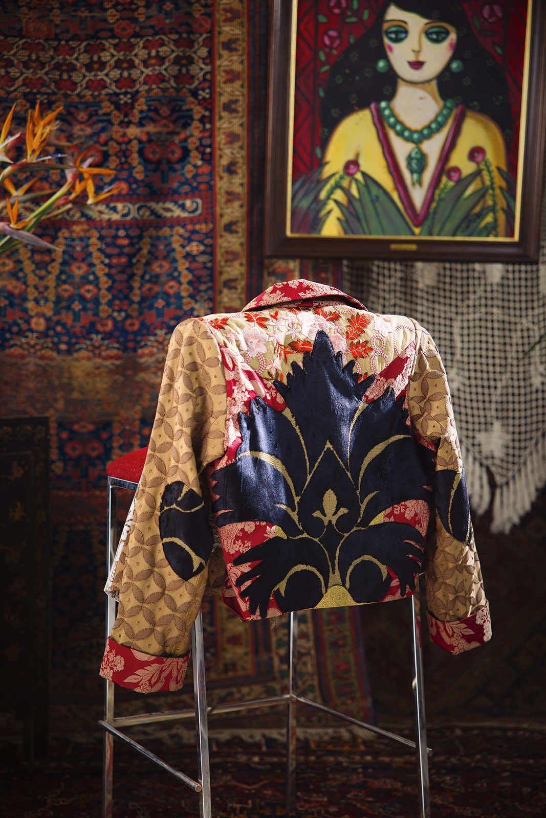 Kharshouf Cropped Blazer in Red