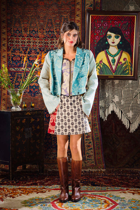 Kharshouf Cropped Blazer (Blues)