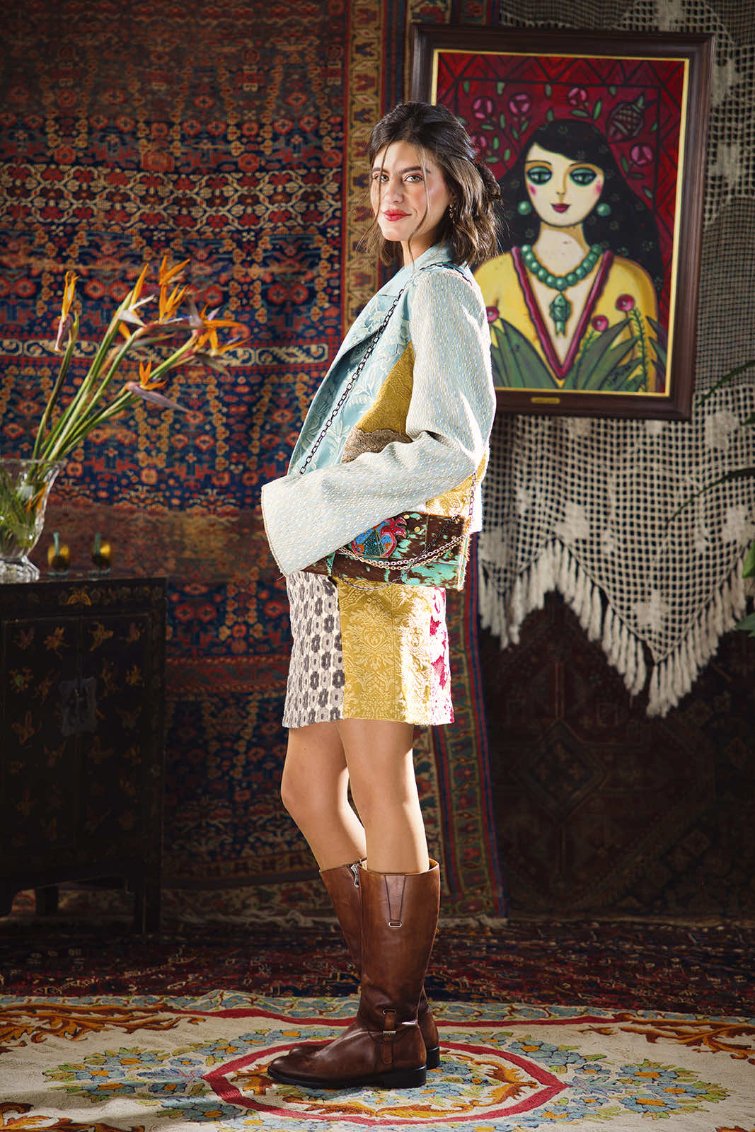 Kharshouf Cropped Blazer (Blues)