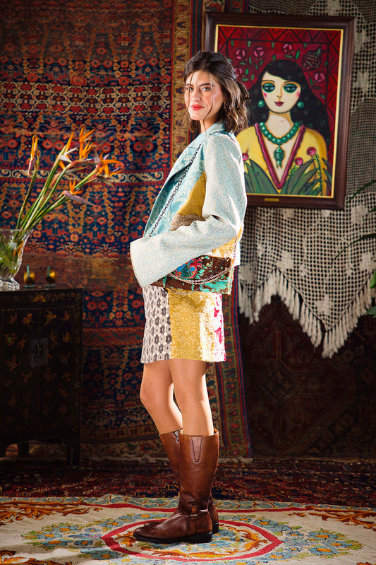 Kharshouf Cropped Blazer (Blues)