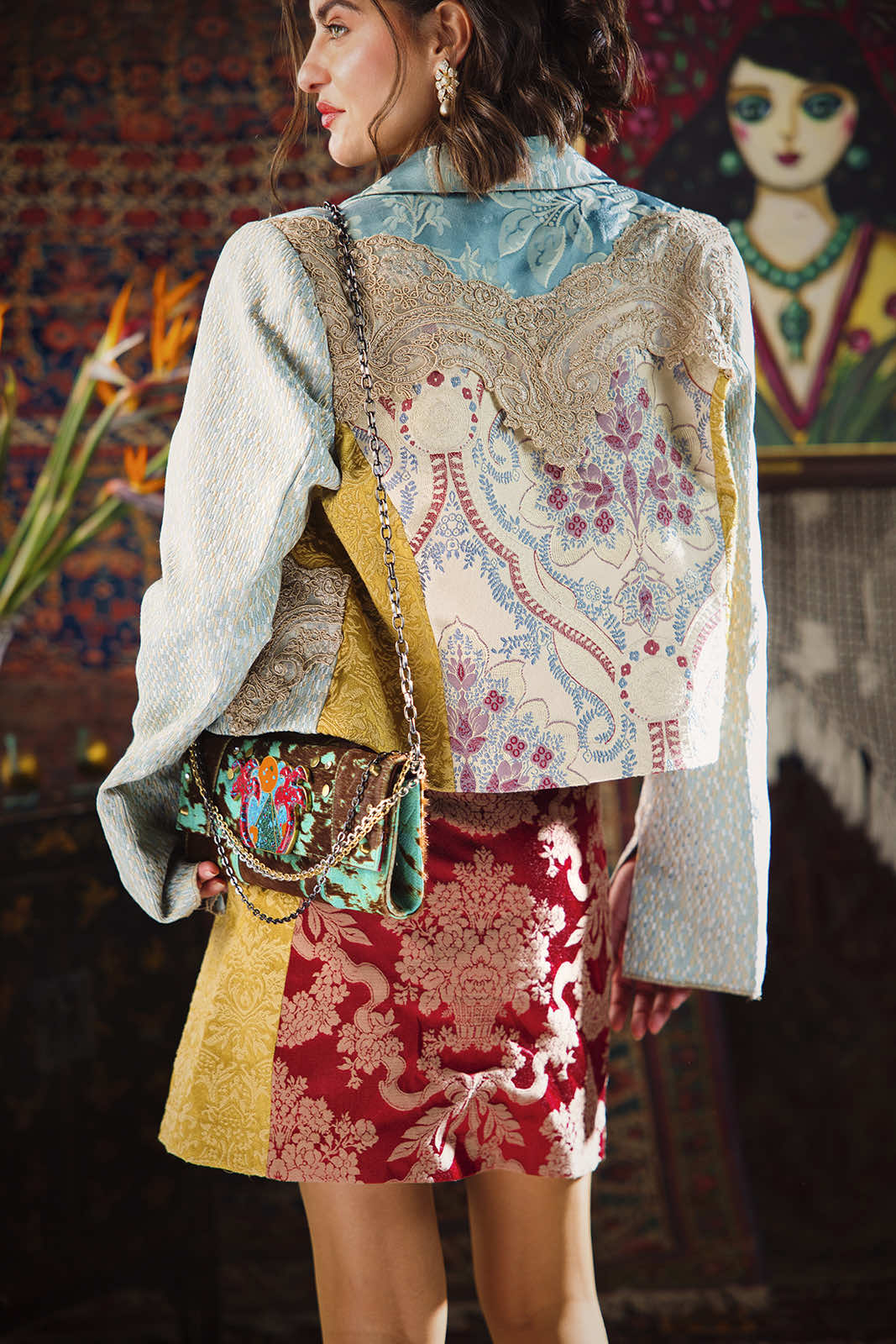 Kharshouf Cropped Blazer (Blues)