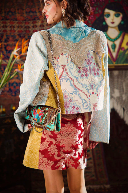 Kharshouf Cropped Blazer (Blues)