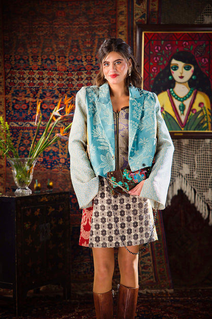 Kharshouf Cropped Blazer (Blues)