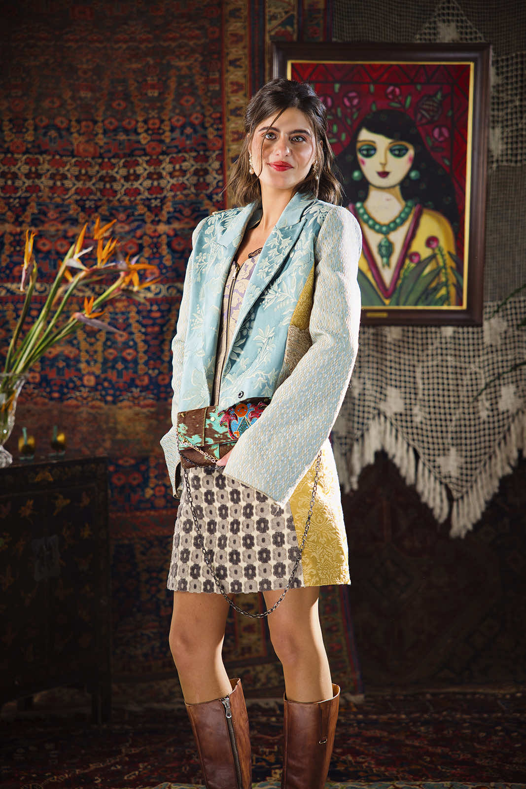 Kharshouf Cropped Blazer (Blues)