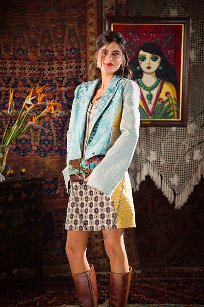 Kharshouf Cropped Blazer (Blues)