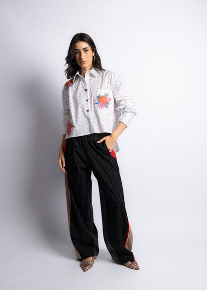 Embroidered Polkadot City Shirt