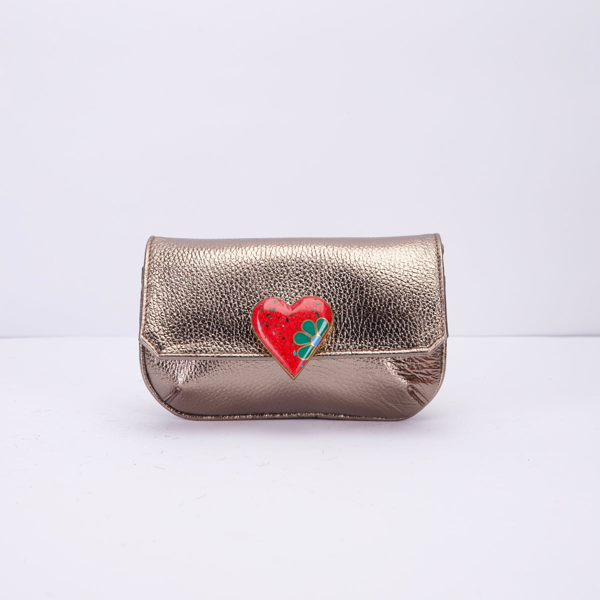 Mini Cleo Clutch Heart Buckle