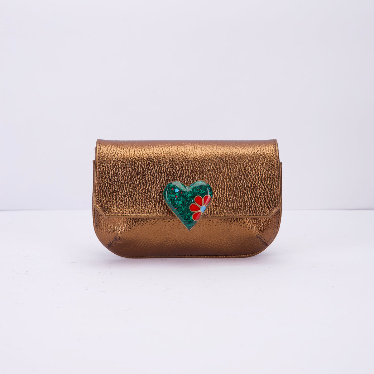 Mini Cleo Clutch Heart Buckle
