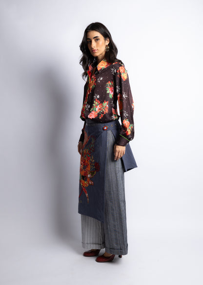 Envelope Pants Snake Embroidery